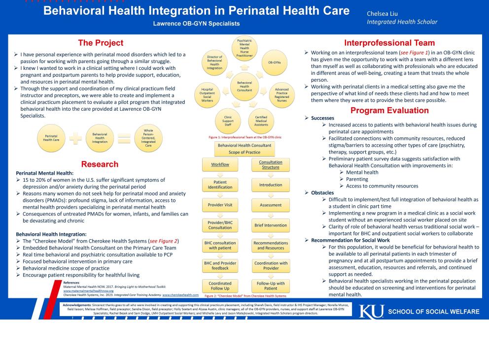 Chelsea Liu : Behavioral Health Integration in Perinatal Health Care