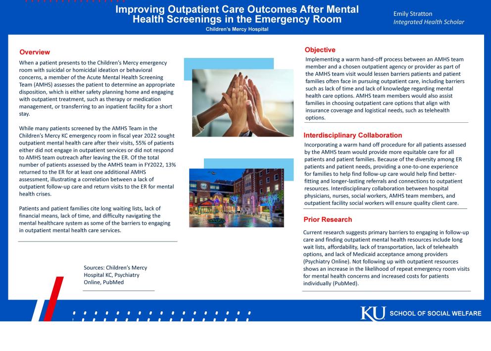 Emily Stratton : Improving Outpatient Care Outcomes After Mental Health Screenings in the Emergency Room